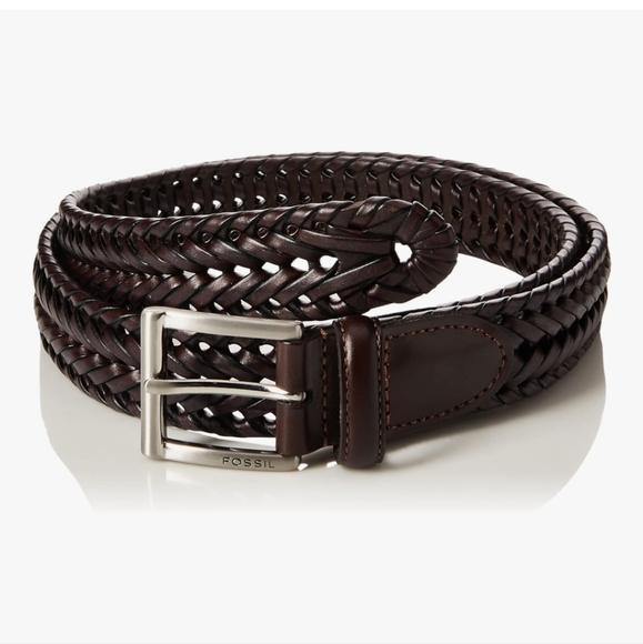 Men's FOSSIL Belt Size 38 "Myles" Braided Leather - Picture 1 of 8